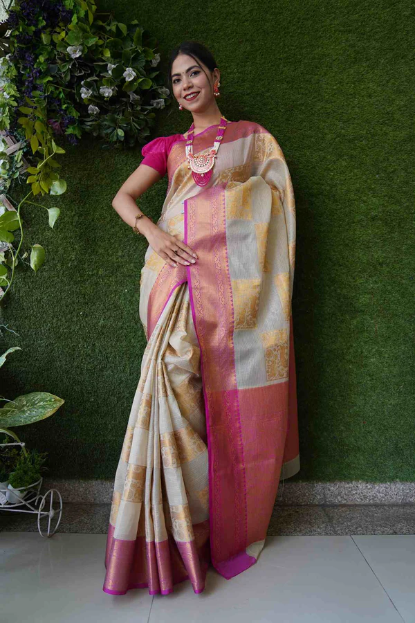 Zari Woven Heavy Pallu Kanchipuram Saree
